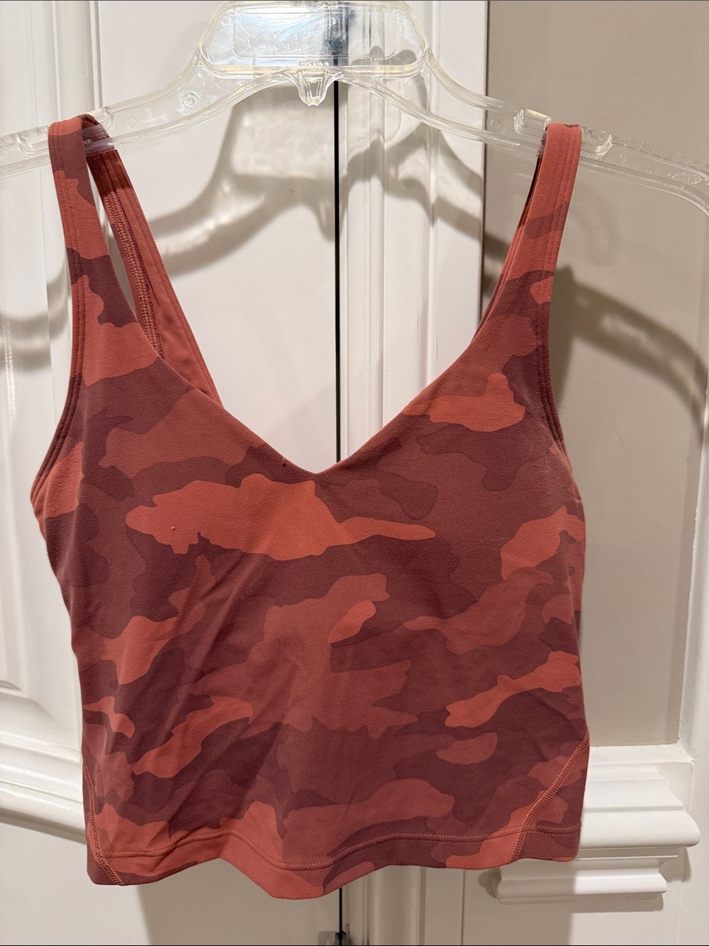 Women’s Rust Camo V-Neck Sports Bra